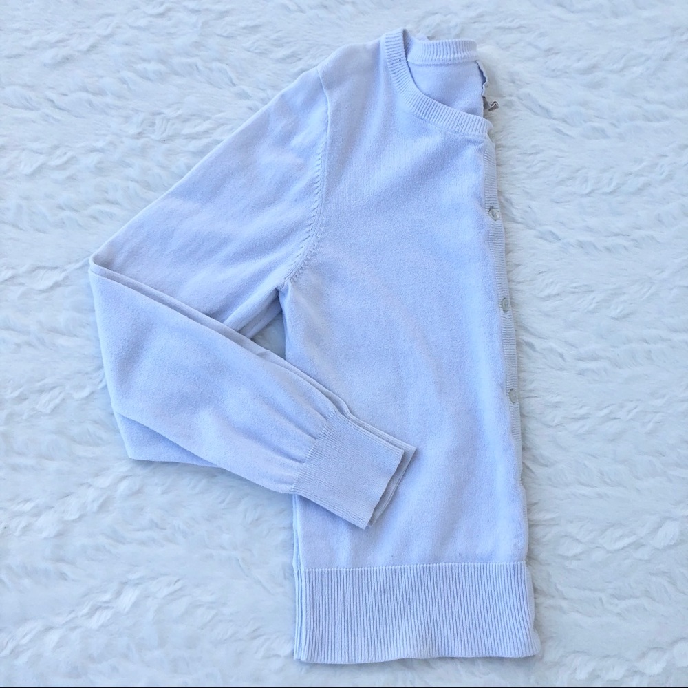 Lands’ End Kids Girls white cardigan sweater